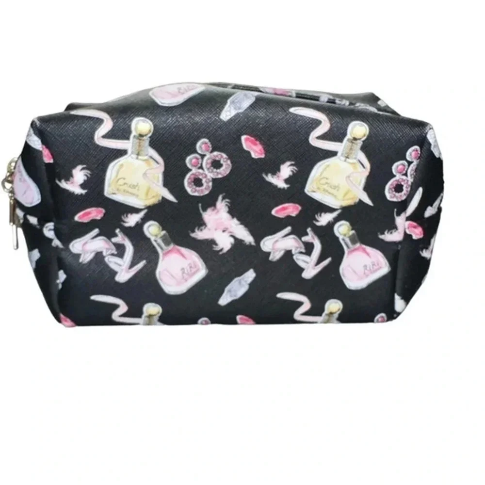 RIRI by Rhiannon‎ black pink gold graphic makeup bag